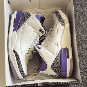 Jordan White and Purple Women's Sneakers